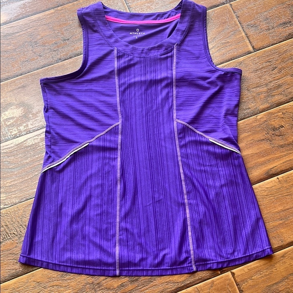 NWOT Athleta Purple Fitted Ribbed Tank Top - Size Large